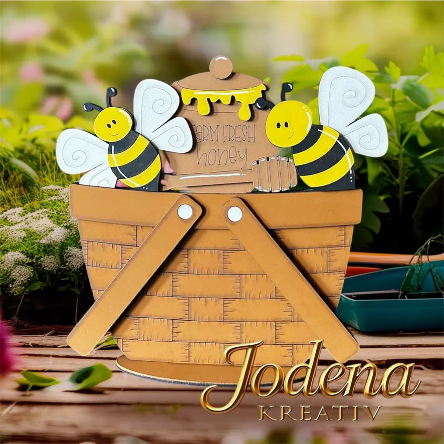 Korbeinsatz_Honigbienen_br._Dekokorb_Gartentisch