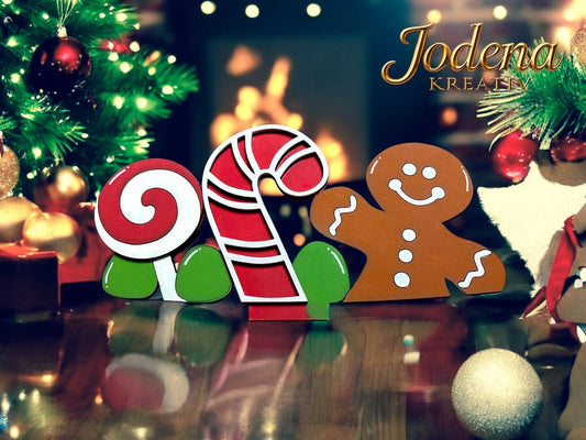 Korbeinsatz "Lebkuchenmann mit Weihnachtsleckereien" - für austauschbaren Dekokorb - Jodena Kreativ