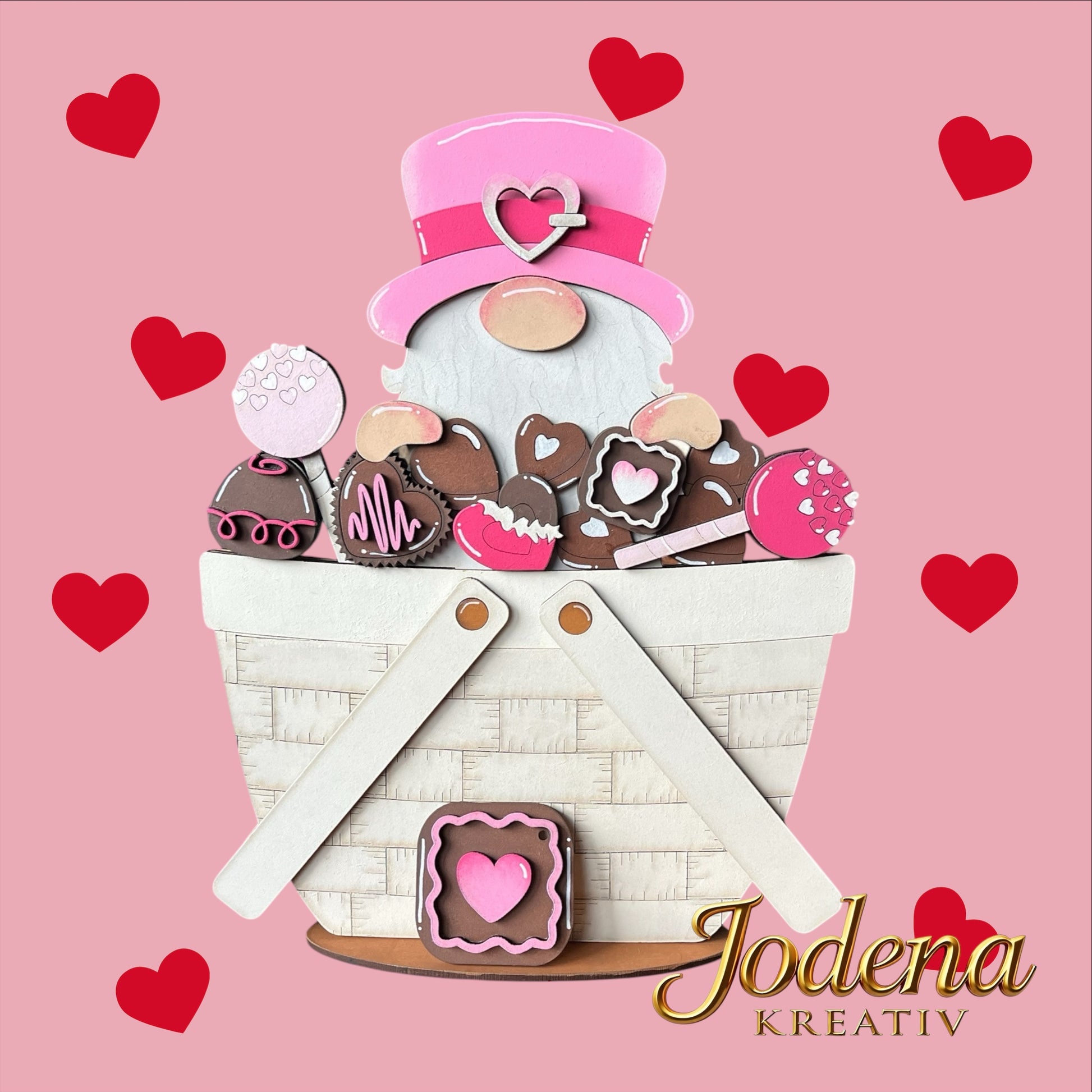 Korbeinsatz Schoko-Wichtel -  für austauschbaren Dekokorb - Jodena Kreativ