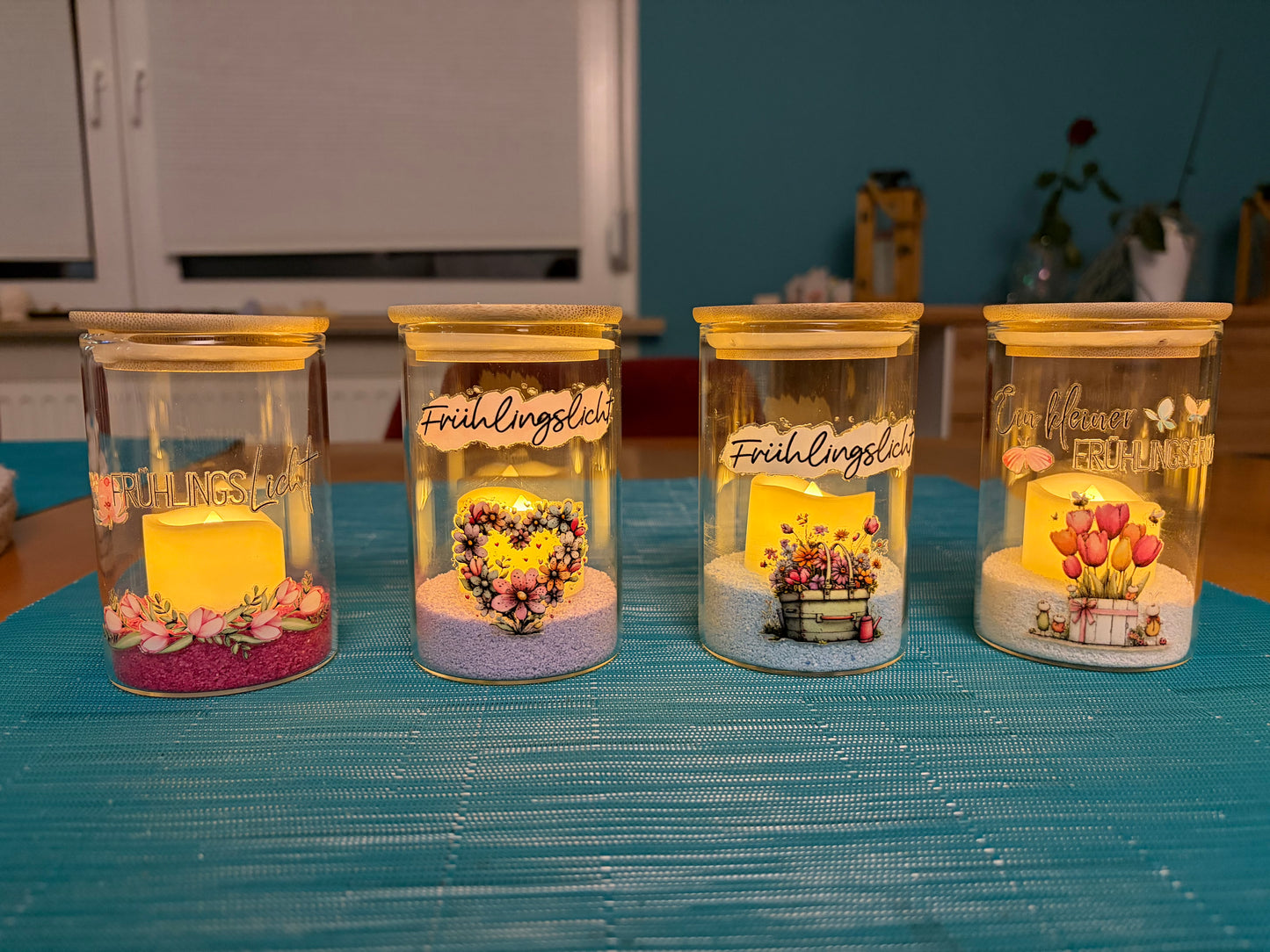 Frühlingslichter im Glas - Unikate