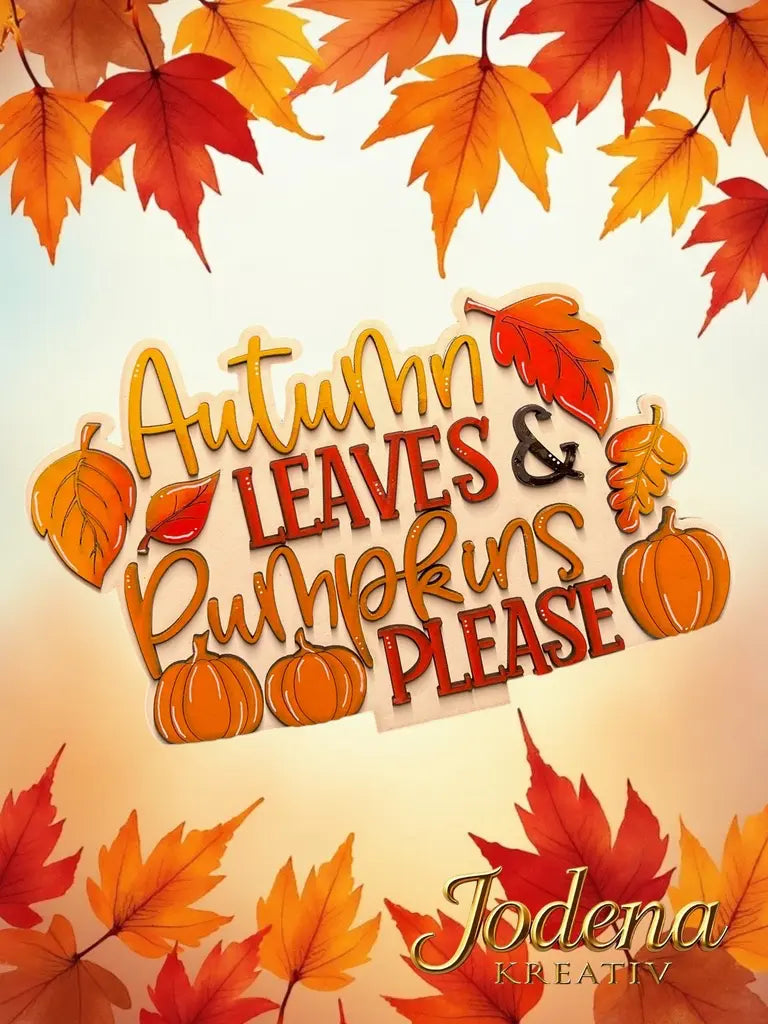 Korbeinsatz Autumn leaves, pumpkins please einzeln auf Herbstblättern