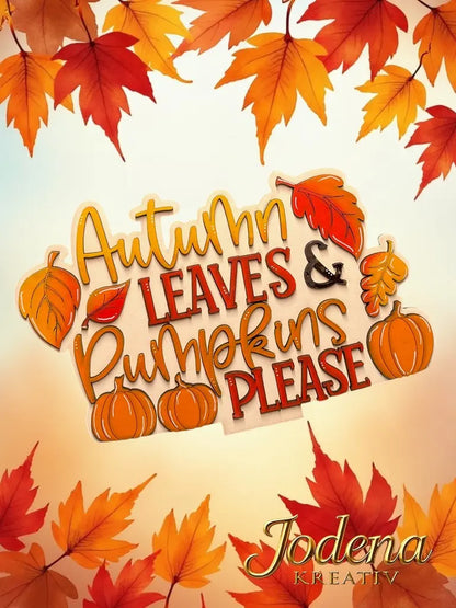 Korbeinsatz Autumn leaves, pumpkins please einzeln auf Herbstblättern