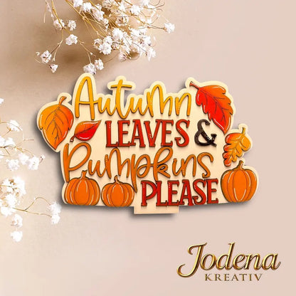 Korbeinsatz Autumn leaves, pumpkins please einzeln