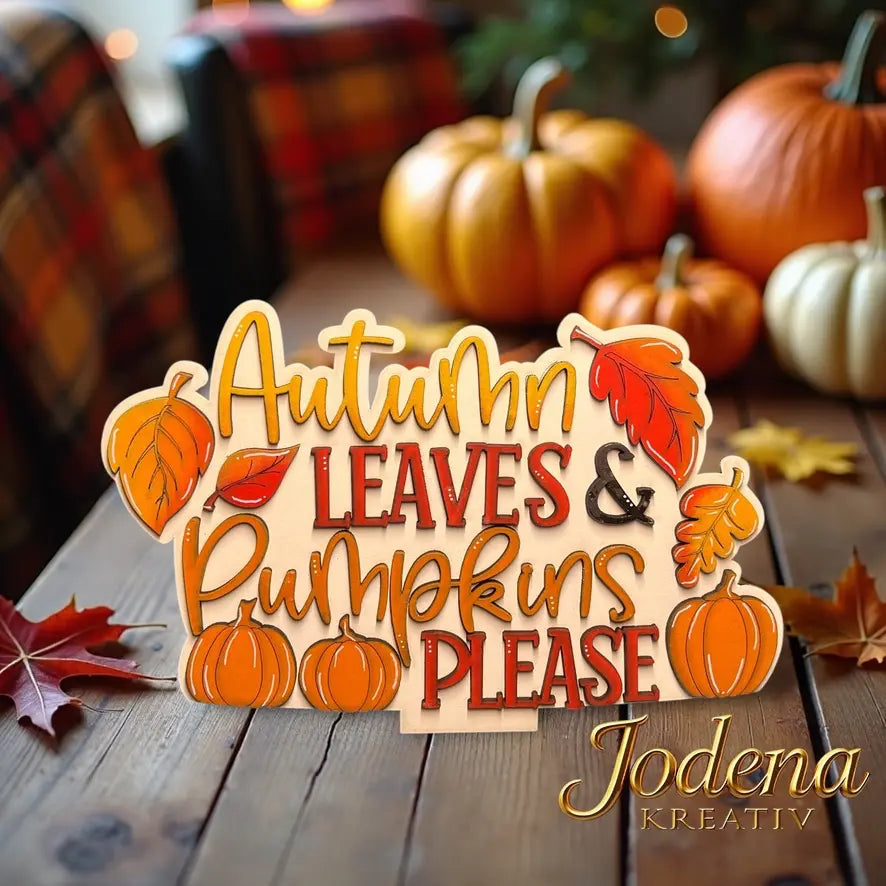 Korbeinsatz Autumn leaves, pumpkins please einzeln