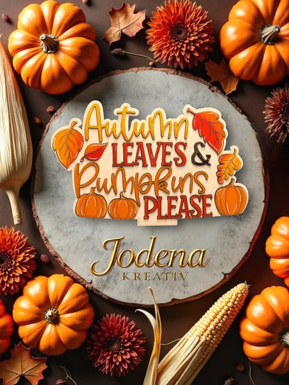 Korbeinsatz Autumn leaves, pumpkins please einzeln geschmückt