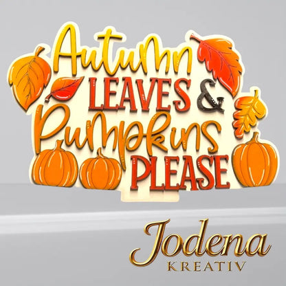 Korbeinsatz Autumn leaves, pumpkins please einzeln