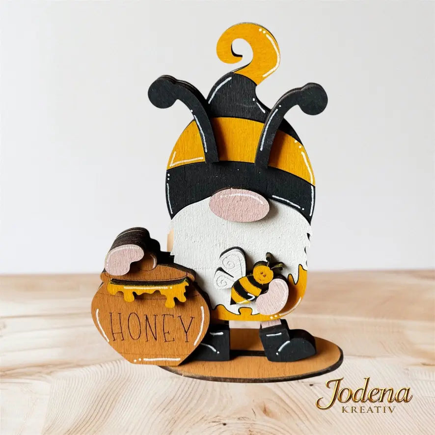 Bienenwichtel_mit_Honigtopf_Regalsitter_auf_Holztisch