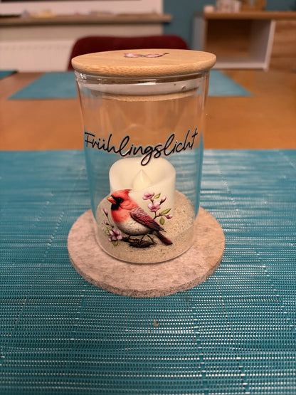 Fruehlingslicht_Glas_Fruehlingslicht_mit_Vogel