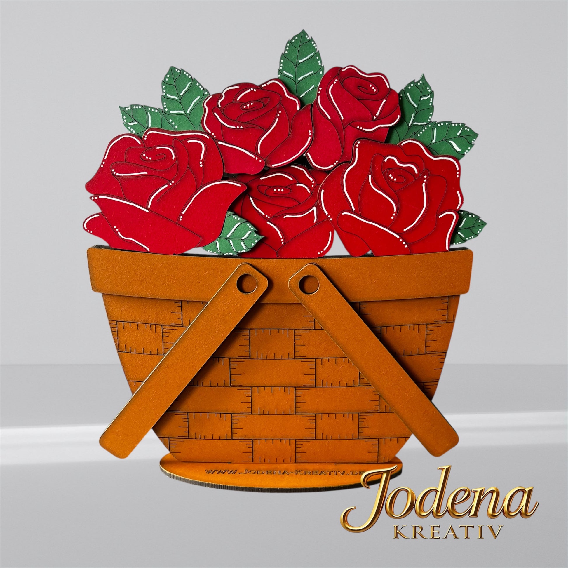 Starter-Set - Dekokorb inkl. Motiveinsatz mit Rosen 🌹 - Jodena Kreativ