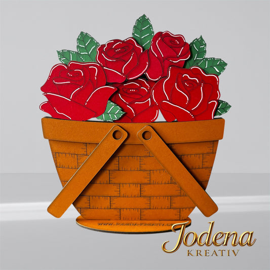 Starter-Set - Dekokorb inkl. Motiveinsatz mit Rosen 🌹 - Jodena Kreativ