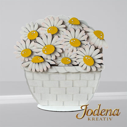 nachhaltige Frühlingsdeko für Zuhause, Osterdeko aus Holz mit Blumenmotiv, handgefertigte Frühlingsdeko aus Holz, Gänseblümchen Dekoration für den Tisch, Blumen Korbeinsatz für dekorative Körbe, Landhausstil Frühlingsdeko aus Holz, romantische Holzdeko mit Blumenmotiv, umweltfreundliche Osterdeko für Frauen, nachhaltige Tischdeko mit Blumen, dekorative Körbeinsatz für Wohnzimmer, handgemachte Blumendeko aus Holz, Frühlingsdeko Geschenk für Mütter, Vintage Deko mit Gänseblümchen, Ostergeschenk für Frauen