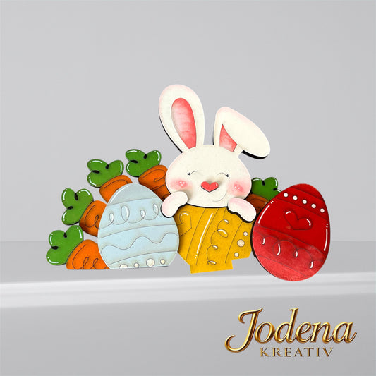 Korbeinsatz "Osterhase" -  Osterkorb, Osterdeko, Ostereier & Deko für den Frühling - Jodena Kreativ