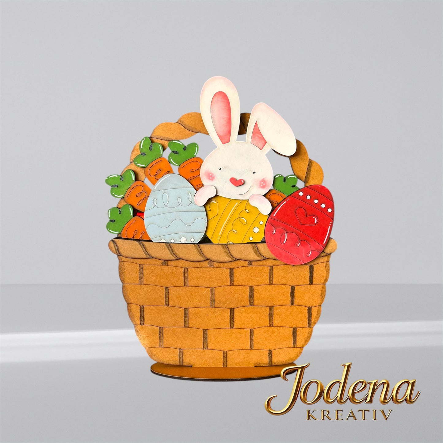 Korbeinsatz "Osterhase" -  Osterkorb, Osterdeko, Ostereier & Deko für den Frühling - Jodena Kreativ