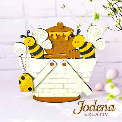 Korbeinsatz_Honigbienen_weisser_Dekokorb_hell_geschmueckt