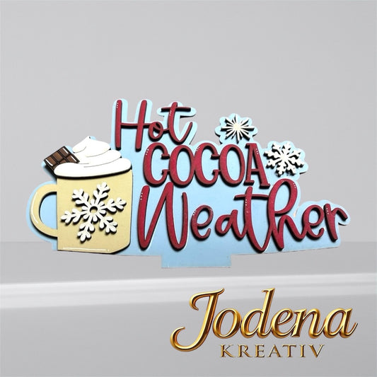 Winterdeko, Korbeinsatz Winter, Tasse heißer Kakao, Schneeflocken, austauschbarer Korbeinsatz, Winterzeit, Sahnehaube, Winterdeko für Wohnzimmer, Tischdeko Winter