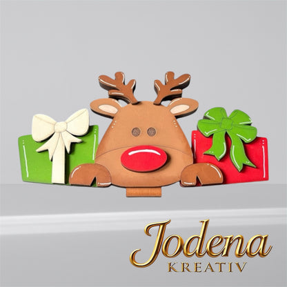 Rentier Deko, Weihnachtsdeko, Winterdeko, Deko Korb, Geschenkkorb, Weihnachtskorb, Advent Deko, Tischdeko, Wohnaccessoires, Rentier Winter Deko, Winter Korbeinsatz, Tischdeko Winter