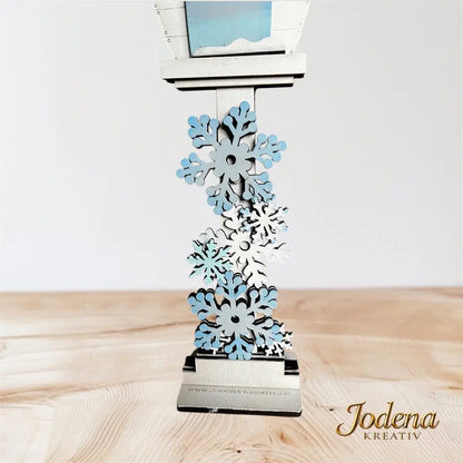 Motiveinsatz „Schneeflocke“ – Mini Vogelhaus Einsatz, winterliche Holzdeko, handgefertigt & austauschbar