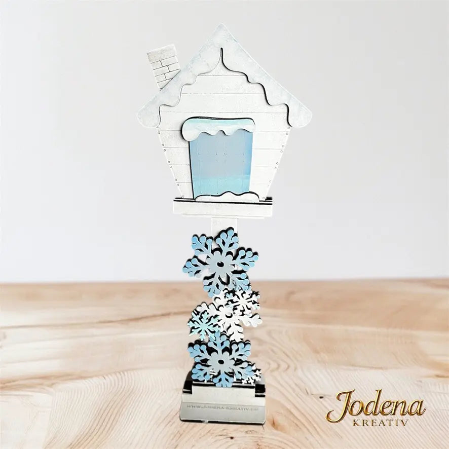 Motiveinsatz „Schneeflocke“ – Mini Vogelhaus Einsatz, winterliche Holzdeko, handgefertigt & austauschbar