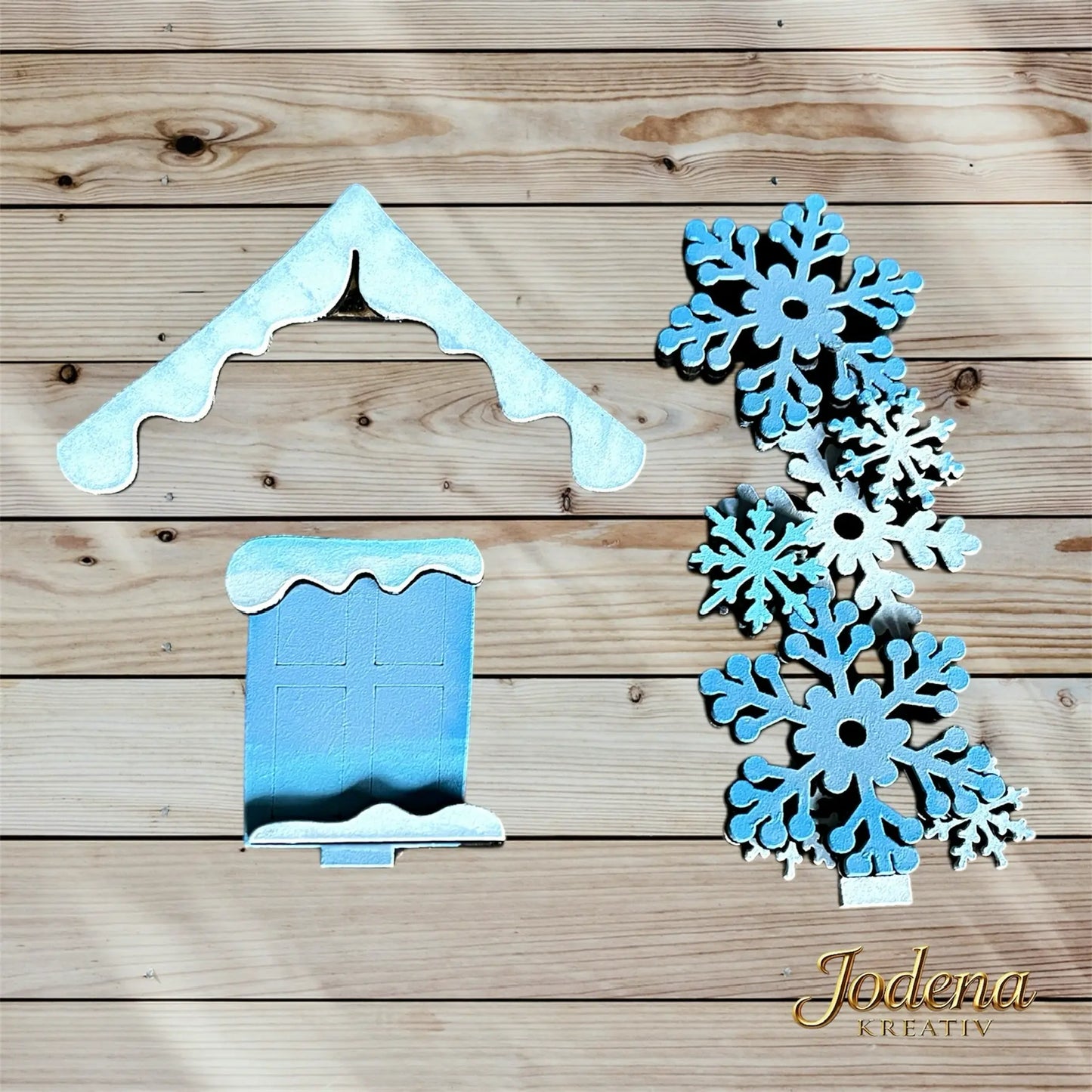 Motiveinsatz „Schneeflocke“ – Mini Vogelhaus Einsatz, winterliche Holzdeko, handgefertigt & austauschbar