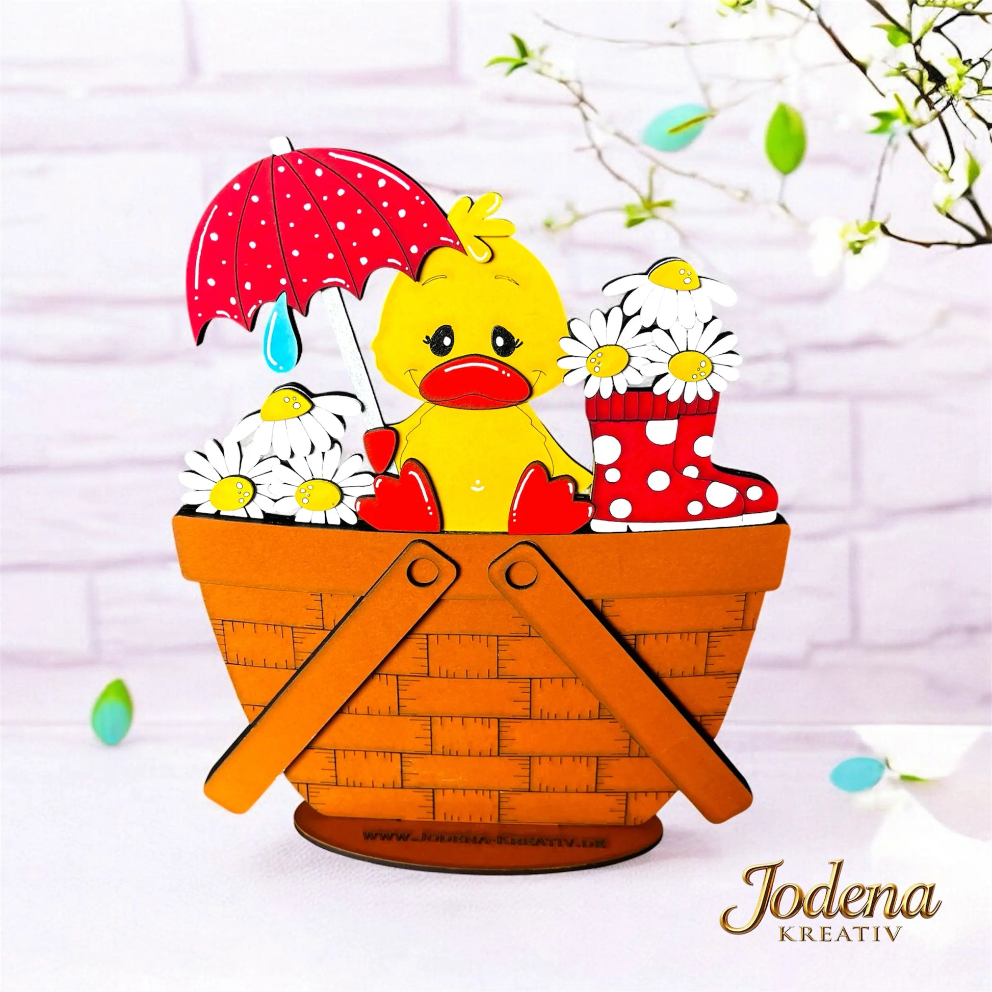 Motiveinsatz_Fruehlingsente_braunerDekokorb_hellgeschmueckt