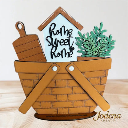 Motiveinsatz_HomeSweetHome_inbraunemDekokorb_aufHolztisch