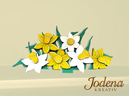 Korbeinsatz "Narzissen" -  Osterkorb, Osterdeko, Blumenkorb & Deko für den Frühling - Jodena Kreativ