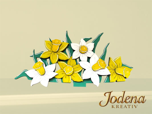 Korbeinsatz "Narzissen" -  Osterkorb, Osterdeko, Blumenkorb & Deko für den Frühling - Jodena Kreativ